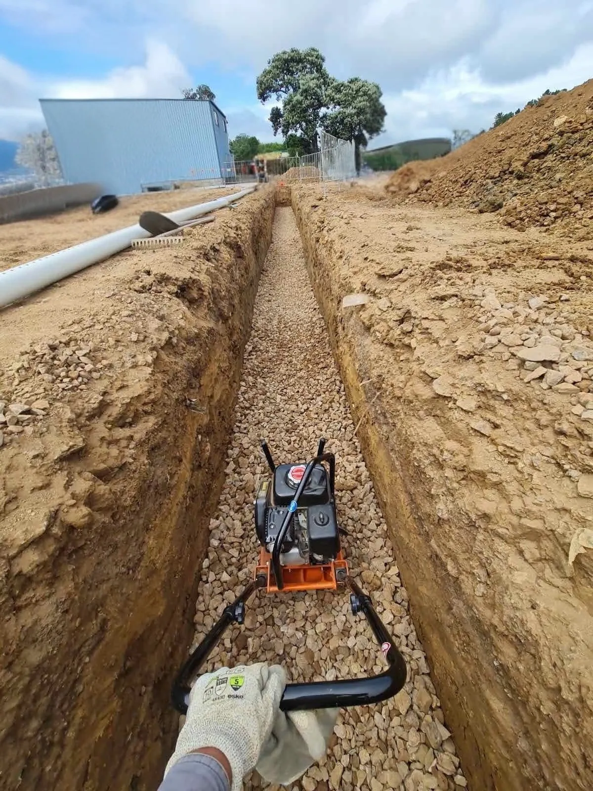 Foundation construction works.