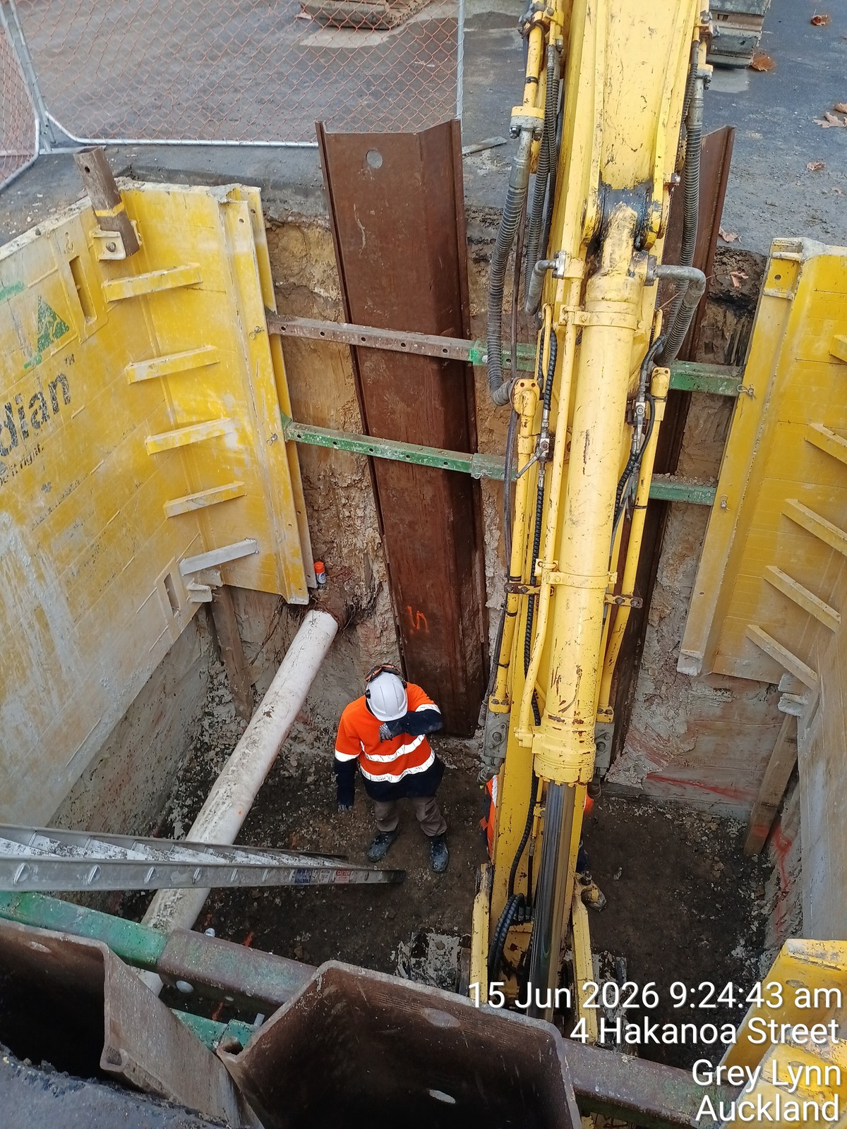 Photograph of civil and stormwater construction at Hakanoa Street.