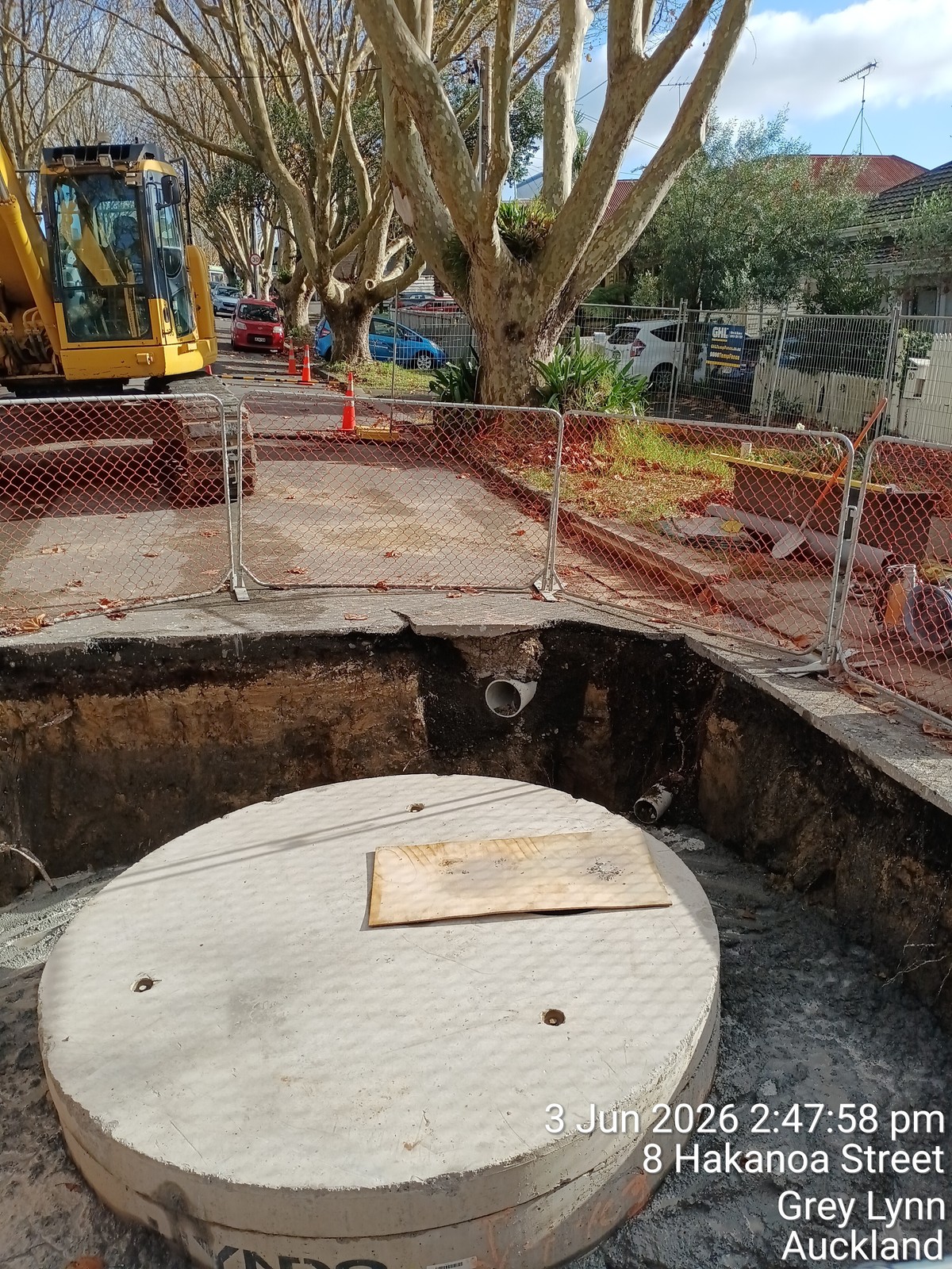 Photograph of civil and stormwater construction at Hakanoa Street.