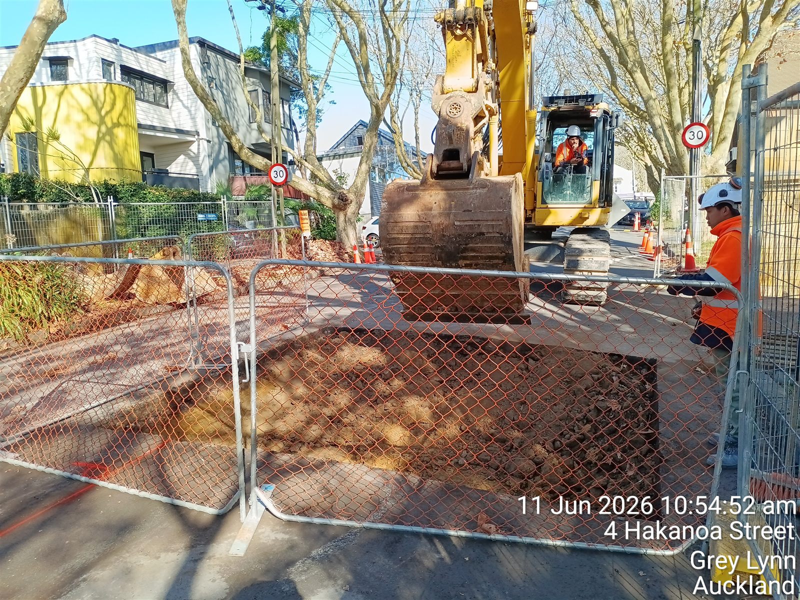 Photograph of civil and stormwater construction at Hakanoa Street.