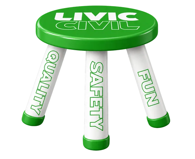 The Livic three-legged stool: quality, safety and fun.